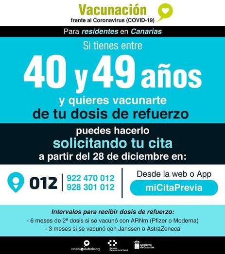 Se puede pedir cita a través de la web o de la app miCita previa del SCS o llamando al 012, 928.30.10.12 o 922.47.00.12 / TA